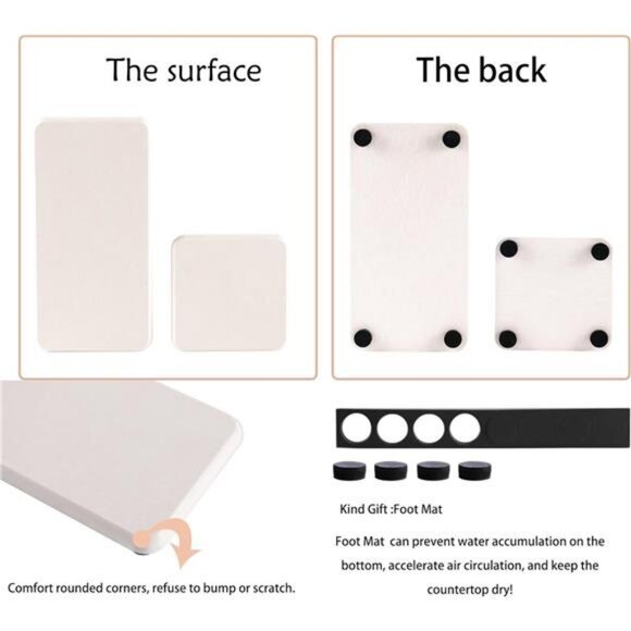 Set of 4 Water Absorbent Diatomite Tray, diatomaceous Earth Kitchen soap Dish - Picture 3 of 7